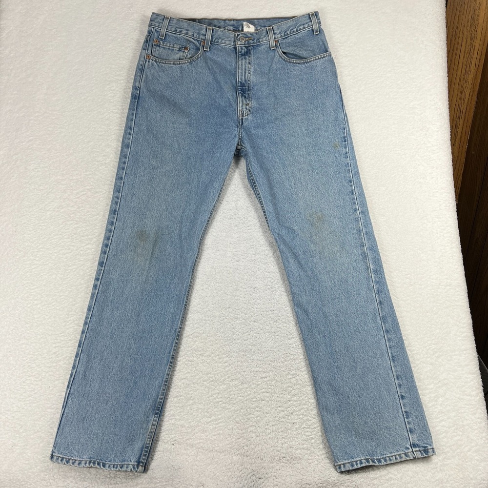 VTG Levi's 505 Blue Denim Jeans Regular Fit Straight Leg 38x32 (36x32) From 2002